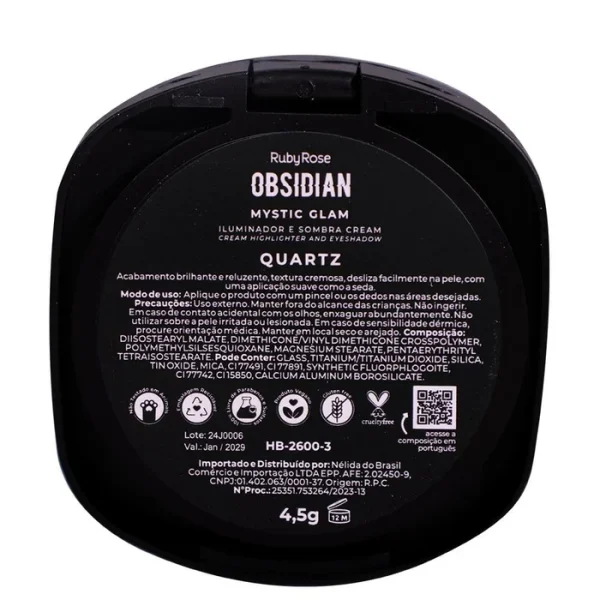 Iluminador E Sombra Cream Obsidian Quartz Hb26003 Rubyrose - Image 4