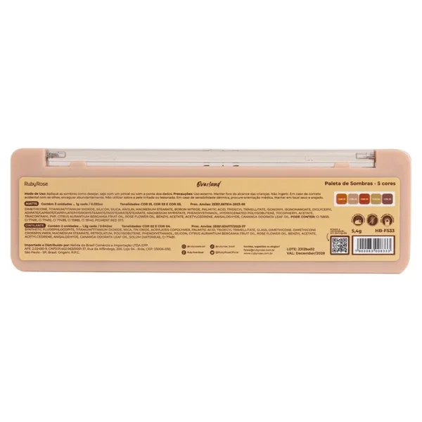 Paleta De Sombras Overland Hbf533 - Rubyrose - Image 4