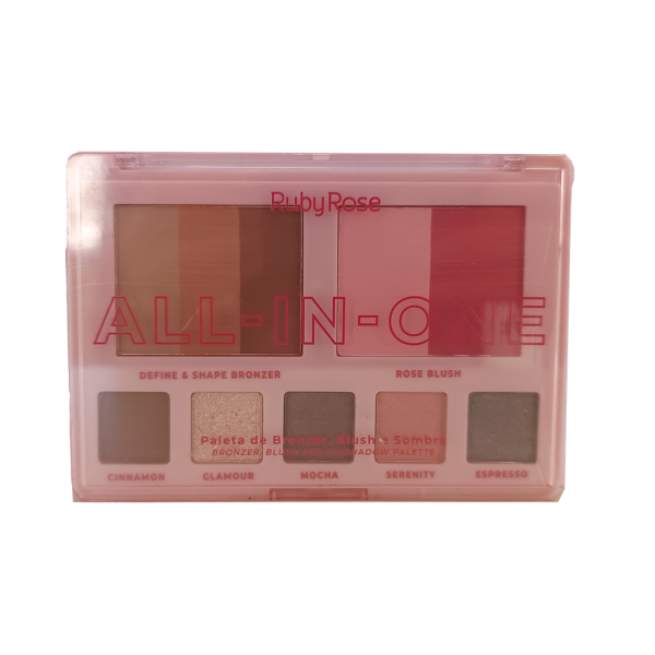 Hbm1002 - Paleta De Bronzer, Blush E Sombra All In One - Ruby Rose