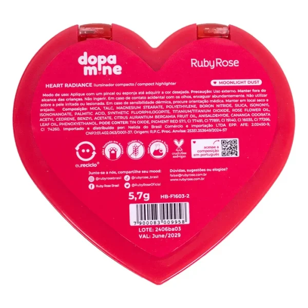 Iluminador Dopamine Heart Radiance - Moonlight Dust - Hbf16032 - Image 4