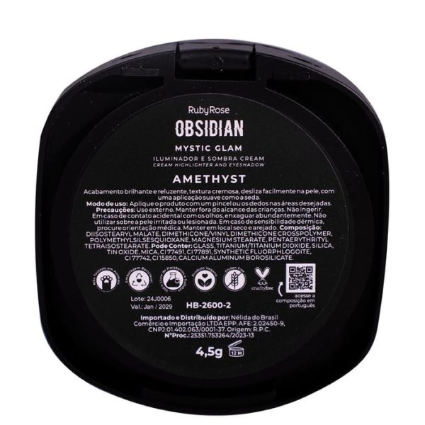 Iluminador E Sombra Cream Obsidian Amethyst Hb26002 Rubyrose - Image 4