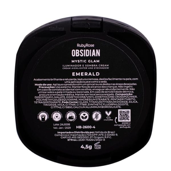 Iluminador E Sombra Cream Obsidian Emmerald Hb26004 Rubyrose - Image 4