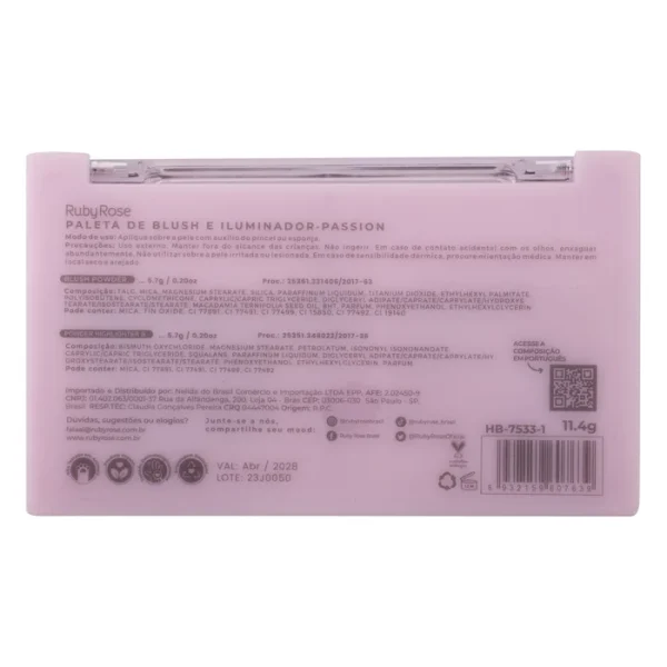 Paleta De Blush E Iluminador Hb75331 Rubyrose - Image 4