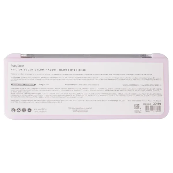 Trio De Blush E Iluminador Hl110 B10 Bh30 Hbf5833 Rubyrose - Image 4