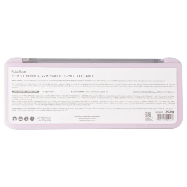 Trio De Blush E Iluminador Hl70 B20 Bh10 Hbf5831 Rubyrose - Image 4