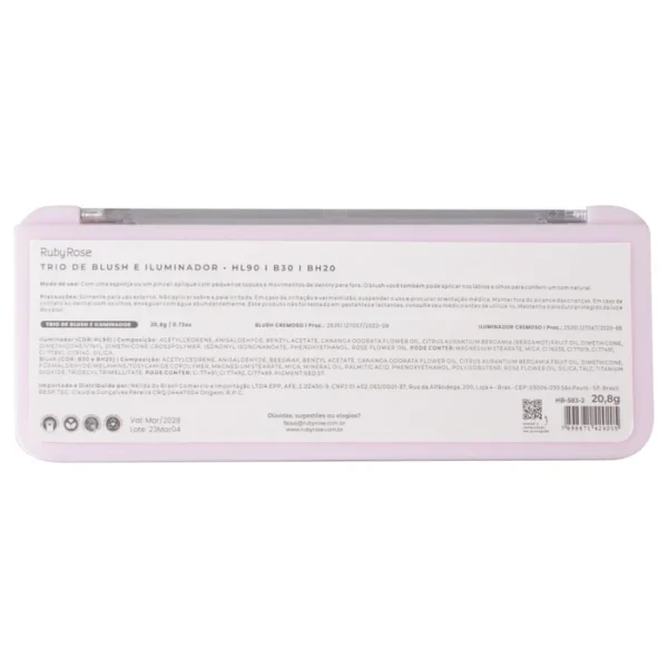 Trio De Blush E Iluminador Hl90 B30 Bh20 Hbf5832 Rubyrose - Image 4