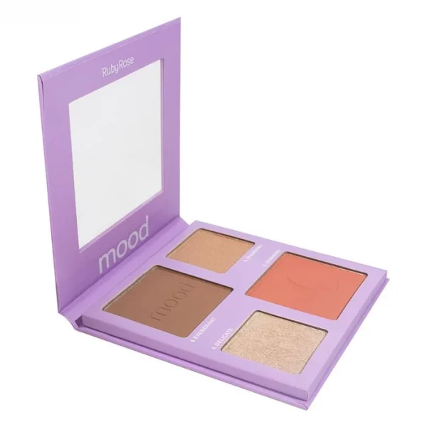 Paleta Blush Contorno E Iluminador Beyond Words Mood Hbf5862 Rubyrose - Image 4