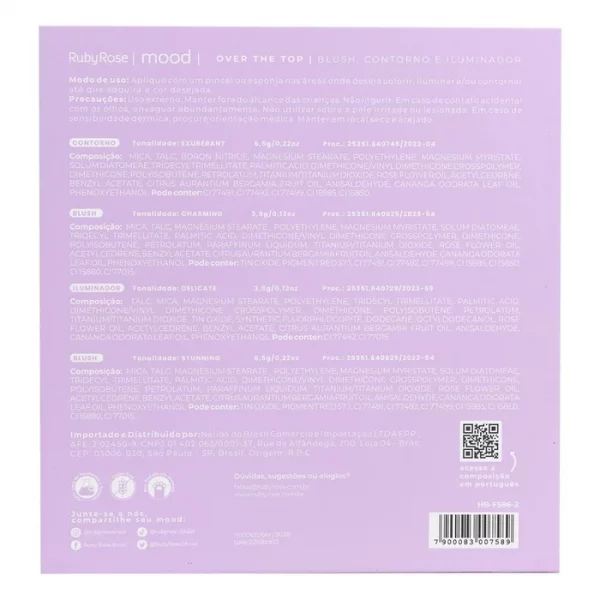 Paleta Blush Contorno E Iluminador Beyond Words Mood Hbf5862 Rubyrose - Image 3