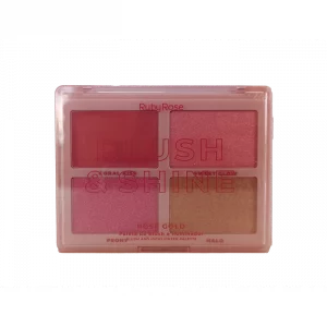 Paleta Blush & Iluminador Blush Shine Rose Gold Hbm1001-1 Ruby Rose