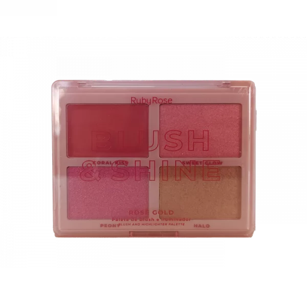 Paleta Blush & Iluminador Blush Shine Rose Gold Hbm1001-1 Ruby Rose